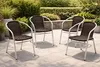 4 Stück Stabiler Aluminuim / Polyrattan Bistrostuhl Produktbild-Vorschau 1