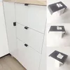 A collage of images showing a cabinet with drawers and a close-up of a furniture latch. Produktbild-Vorschau