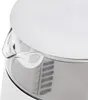 A close-up view of the spout and lid of a white and silver electric kettle. Produktbild-Vorschau