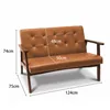 2-Sitzer skandinavisches Sofa aus Kunstleder, Armlehnen, Produktbild-Vorschau 2