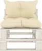 vidaXL Garten-Paletten-Mittelsofa mit Kissen in Creme Holz Produktbild-Vorschau 1