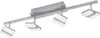 A silver track light fixture with four square, white LED lights with silver accents. Produktbild-Vorschau