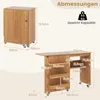 Diagrams showing the dimensions and weight capacity of a folding sewing table. Podgląd zdjęcia produktu