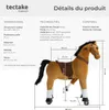 Cheval à bascule sur roulettes en peluche - 34 x 89 x 100 Voir les images du produit 6