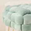 Theo&Cleo Moderner Velvet Kosmetik Hocker, Quadratisch Produktbild-Vorschau 3