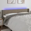LED Kopfteil Taupe 163x16x78/88 cm Stoff Produktbild-Vorschau 2