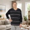 Pyjama Herren lang Schlafanzug Schlafkleidung Nachtwäsche, Produktbild-Vorschau 2