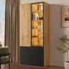 Merax vitrinekast, glazen vitrine met LED-verlichting, 2 Productafbeelding-voorbeeld 2