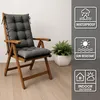 Gartenstuhl Hochlehner Auflagen Set 2x 50x120 cm Grau Produktbild-Vorschau 4