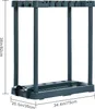 A teal garden tool organizer with dimensions indicated. Náhľad obrázku produktu