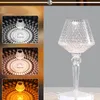 A collage showing a crystal table lamp with different lighting effects and a separate image of the lamp itself. Náhled obrázku produktu