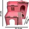 Hamsterhaus Mäusehaus Nagerhaus Holz Rosa 2-stöckig mit Produktbild-Vorschau 10