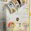 A roll of motivational stickers with animal designs and instructional text for children's activities. Produktbild-Vorschau