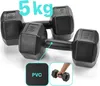 Meteor Hantelset 2x5 kg - Sechseckig Vinylbeschichtet für Produktbild-Vorschau 6