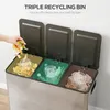 HOMCOM Mülleimer 3x20L Abfalleimer aus Edelstahl mit Produktbild-Vorschau 4