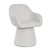 A light-colored, upholstered chair with a swivel base, presented against a white background. Podgląd zdjęcia produktu