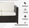 Outsunny Poly-Rattan Sofa mit Kissen 3-Sitzer Garten Produktbild-Vorschau 4