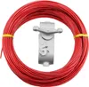A coil of red wire with a metal clamp in the center, on a white background. Produktbild-Vorschau