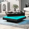 Merax quadratischer Hochglanz-Couchtisch mit 360° drehbare Produktbild-Vorschau 1