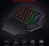 A gaming keyboard with RGB backlighting is shown from a diagonal top-down perspective against a dark background. Below the keyboard, icons and text describe different lighting modes. Produktbild-Vorschau