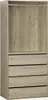 A close-up, front-facing view of a wooden wardrobe with four drawers. Anteprima dell’immagine prodotto