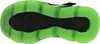 The bottom view of a child's shoe with a black sole and a bright green, wavy outer sole. Produktbild-Vorschau