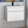 Waschtisch mit Unterschrank 80cm BERGEN Badmöbel Set Weiß Produktbild-Vorschau 1