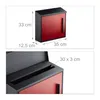 Relaxdays Briefkasten rot modern Zweifarben Design, DIN-A4 Produktbild-Vorschau 4