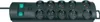 A black power strip with ten outlets and two green switches. Náhľad obrázku produktu
