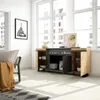 Sideboard, Highboard, 200x35x87cm, 4 Türen, Elektrokamin. Produktbild-Vorschau 3