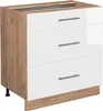 Küchenunterschrank Vicco Fame-Line Weiß Hochglanz 80 cm mit Produktbild-Vorschau 1