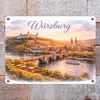 Würzburg Skyline Alte Mainbrücke und Festung Metallschild Produktbild-Vorschau 7
