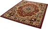 A rectangular rug with a traditional pattern is shown from a slightly elevated angle against a white background. Voir les images du produit