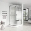 A modern bathroom with a corner shower cabin. Anteprima dell’immagine prodotto