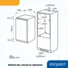 Technical drawing with dimensions and installation requirements for a built-in refrigerator. Produktbild-Vorschau