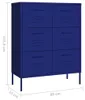 vidaXL Zásuvková skříň námořnická modrá 80x35x101,5 cm ocel Náhled obrázku produktu 7