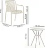 Set da balcone con tavolo rotondo Ø 60 cm in acciaio e 2 Anteprima dell’immagine prodotto 7