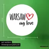 Huuraa Aufkleber Warsaw my love 10cm rund Sticker Produktbild-Vorschau 3