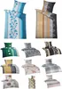 A collage of various bedding sets, including duvet covers and pillowcases, displayed on a white background. Produktbild-Vorschau