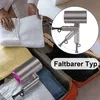 A person is packing a hairdryer into a suitcase, with a close-up inset showing the hairdryer's folding mechanism. Produktbild-Vorschau