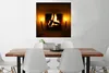 MuchoWow® Poster Kamin in einem dunklen Raum 75x75 cm - Produktbild-Vorschau 2