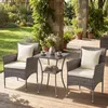 COSTWAY Set di mobili da giardino in polyrattan 3 pezzi con Anteprima dell’immagine prodotto 2