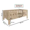 Kinderbett mit hochem Rausfallschutz und Schublade, 80x160 Produktbild-Vorschau 2