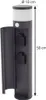 A gray cylindrical outdoor lamp with a motion sensor and two electrical outlets, shown with a side panel open. Produktbild-Vorschau