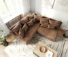 DELIFE Ecksofa Clovis Braun Antik Optik Ottomane Links Produktbild-Vorschau 4