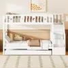 LVHOM Lit superposé 90x200cm avec lit gigogne 90x190cm, lit Voir les images du produit 2