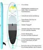 PB320 Stand up Paddle Board 320x80x15cm, türkis/gelb Produktbild-Vorschau 4