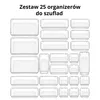 Zestaw 25 organizerów do szuflad – przezroczyste plastikowe Podgląd zdjęcia produktu 1