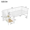 A diagram of a white metal bunk bed with dimensions indicated by lines and numbers. Produktbild-Vorschau