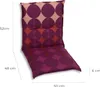 A chair cushion with a geometric pattern is shown against a white background with dimensions indicated. Produktbild-Vorschau